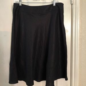 Black linen A-line Skirt 12.